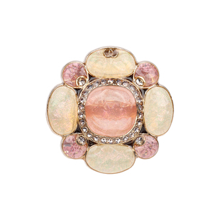 维达 金辉镶边 高档透粉花朵手工滴胶金属纽扣外套皮草大衣定制扣