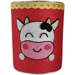 2021新品牛年创意变废为宝奶粉罐改造花盆储物罐幼儿园亲子手工