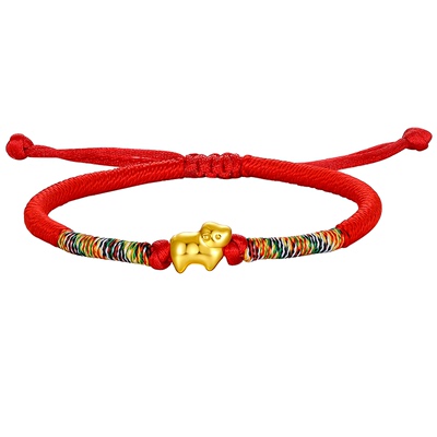 黄金手绳周六福十二生肖手绳