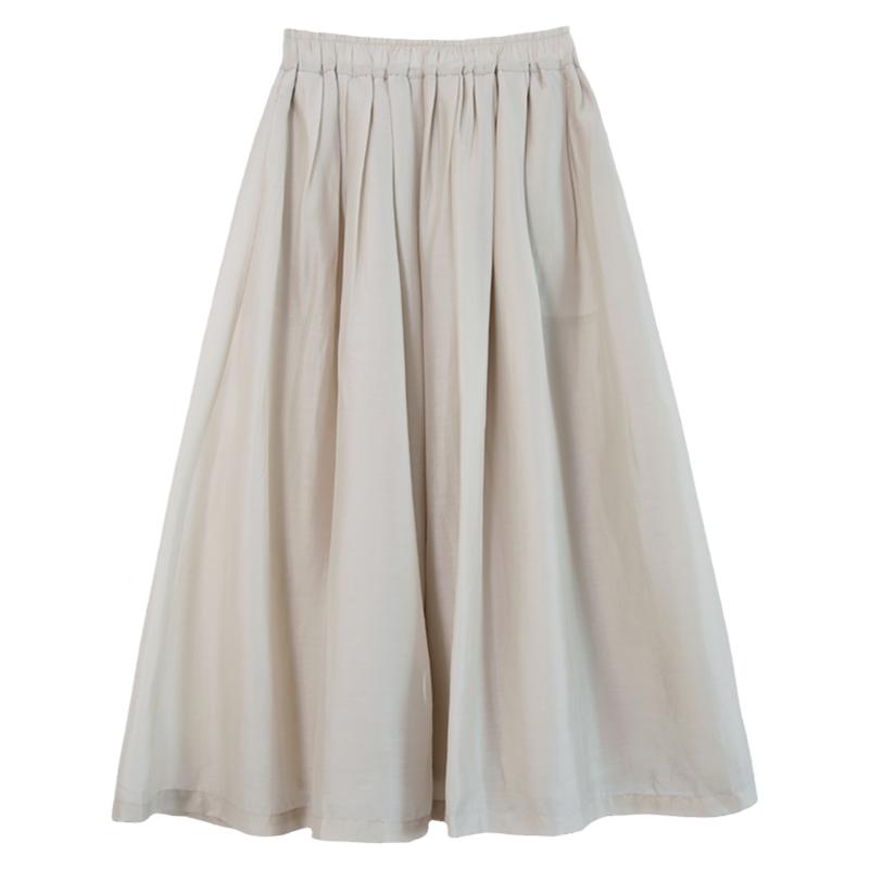 2025新款夏季女裙子 纯色真丝棉半身裙女a字长款半裙显瘦百搭长裙