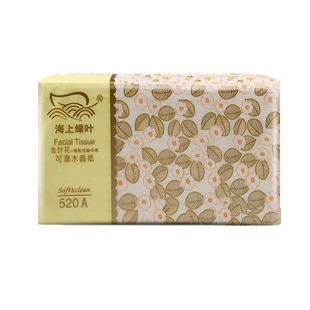 海上绿叶抽纸520A整箱大码纸巾520张婴儿可湿水餐巾纸家庭装面巾