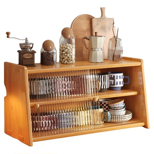 实木杯架防尘咖啡杯水杯子收纳餐桌台面茶杯茶具放置餐边柜置物架