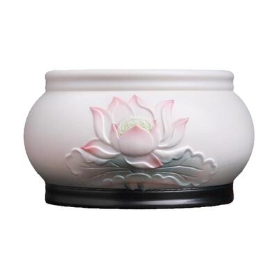 七珍 佛前供奉陶瓷莲花香炉线香家用室内烧香炉观音供佛佛具用品