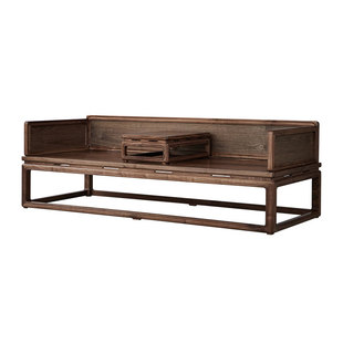 新中式禅意罗汉床黑胡桃老榆木沙发家具客厅实木床榻卧榻