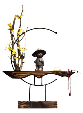 新中式风禅意倒流香茶室软装饰品