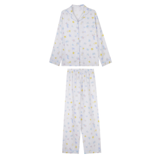 馨帮帮Homedress 彩色海星印花睡衣女秋季长袖长裤可爱家居服套装