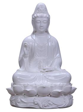 格兰吉白瓷佛堂供奉摆件保平安