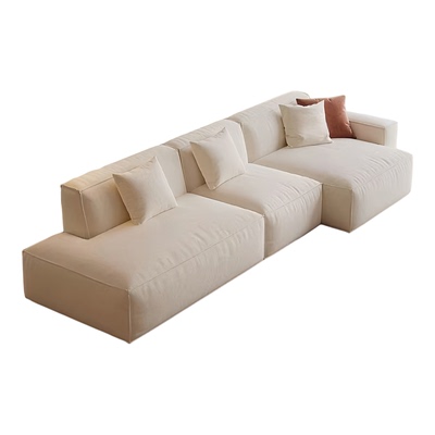 奶油风豆腐块法式可拆洗布艺沙发