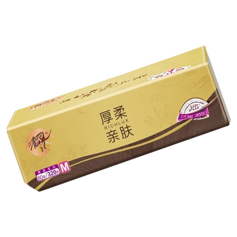 清风厚柔金装餐巾纸4层80抽