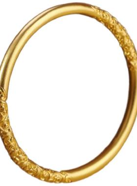 金包银爆款卷草纹手镯足金足银古法传承轻奢百搭首饰女款精致素圈