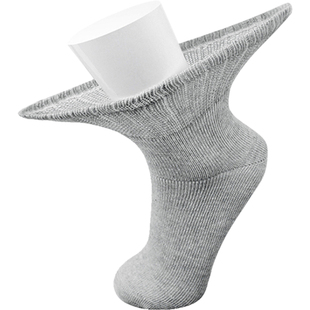 MD中老年松口袜子男大码老人袜子女保暖棉袜脚肿骨折宽口袜不勒脚