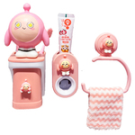 儿童磁吸漱口杯子家用壁挂洗漱套装可爱卡通免打孔牙刷牙膏置物架