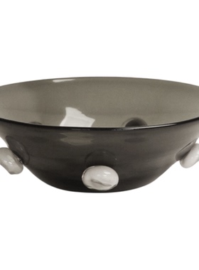 梵其【石隐】中古手工玻璃果盘摆件轻奢高级感民宿餐厅艺术水果篮