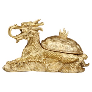 纯铜龙龟摆件招财镇宅铜开盖龙头龟烟灰缸聚宝盆店铺办公室工艺品