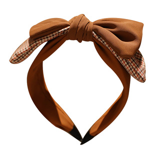 儿童发箍女童可爱小熊发卡女孩双层蝴蝶结不勒头高颅顶宽边头箍