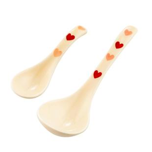 onlycook爱心陶瓷汤勺可爱仙女小勺子高颜值汤匙家用长柄喝汤调羹