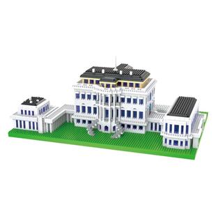 美国白宫钻石小颗粒场景积木兼容益智拼装儿童成人高难度