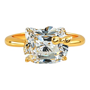 梦中情戒Kitty 猫咪蝴蝶结925银戒指镶嵌高碳钻可爱甜美钻戒订婚