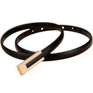 腰带女真皮牛皮黑色简约百搭小皮带细装饰配连衣裙收腰高级感裤带