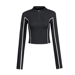 annerun健身房运动上衣女宽松速干健身服显瘦裸感跑步长袖瑜伽服