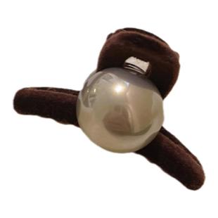 新年红色珍珠发夹2025新款复古侧边夹高级感小抓夹女八字刘海夹子