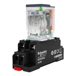 施耐德中间继电器24/220v交流rxm2/4lb/ab2bd/p7小型14脚rxze1m2c
