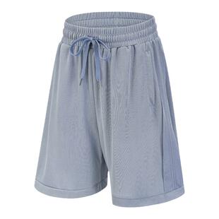 夏季新品运动短裤女中长款五分宽松休闲瑜伽健身裤跑步马拉松裤