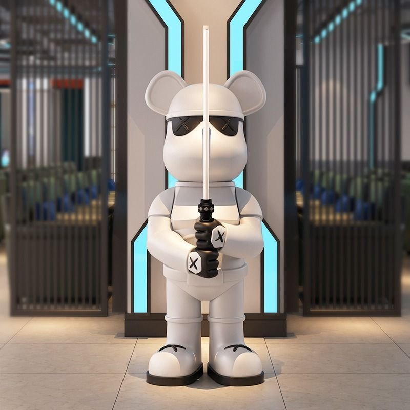 潮流光剑暴力熊玄关落地公仔摆件客厅电视柜轻奢装饰礼品家居