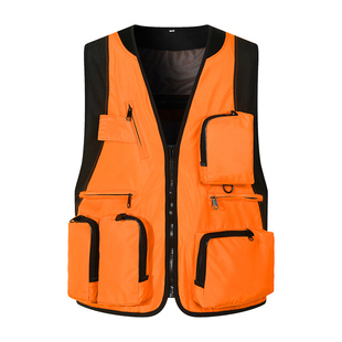 多口袋潮流工装马甲定制火锅店工作服户外摄影钓鱼背心坎肩印logo