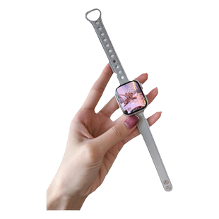 HIIIMEEX适用苹果手表简约高级小众表带精灵蓝色applewatch8表带iwatch7/6/se真皮苹果手表表带s7s8表带se