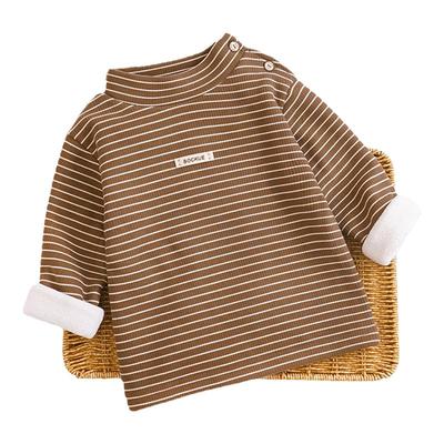 宝宝秋冬季纯棉加绒内搭上衣