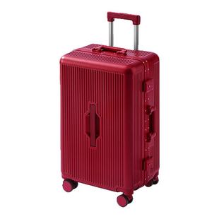 袋鼠红色行李箱结婚陪嫁用品拉链20寸2026新款红箱子旅行拉杆皮箱