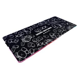 芝麻街RGB发光鼠标垫超大号加厚电竞桌垫电脑充电氛围灯桌垫软垫