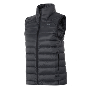 UA安德玛女子马甲秋季新款户外跑步运动背心防风立领无袖夹克外套