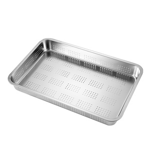 304不锈钢带孔方盘冲孔沥水盘 商用大托盘滤油盘蒸包盘长方形漏盘
