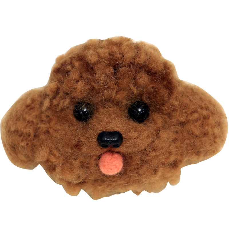 羊毛毡戳戳乐 蓬蓬球 泰迪 狗 手工diy材料包 视频教程 毛线球pom