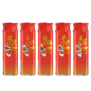 鸿达打火机F03中国雄狮图案直冲防风机原厂包装仓库直发