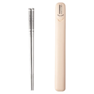 便携餐具316不锈钢筷子收纳盒一人用上班族一双304筷子个人专用盒