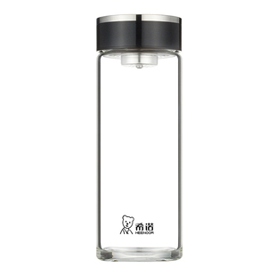 希诺玻璃杯单层大容量带滤网办公室泡茶杯加厚便携杯子家用水杯男