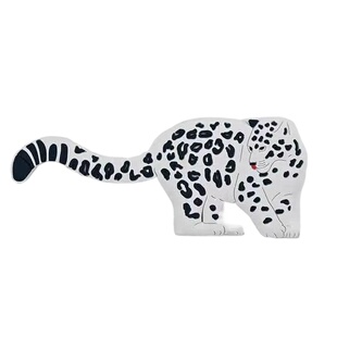 雪豹冰箱贴PVC软胶尾巴可折弯多功能挂件