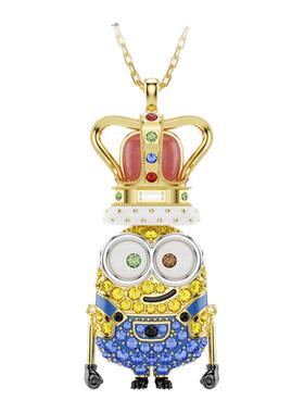【七夕礼物新品】施华洛世奇Minions King Bob小黄人项链链坠配饰