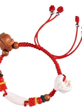 宝宝红绳朱砂猪惊骨护身符