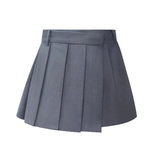 王心凌同款灰色西装半身裙女小个子短裙高腰显瘦A字学院风百褶裙