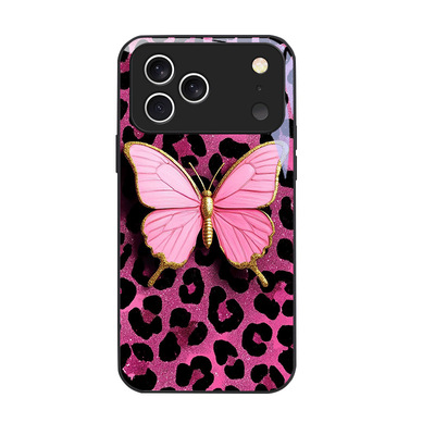 15plus苹果17SamsungS25三星S23fe手机壳A56加S24ultra女S22u豹纹54玻璃53case55适用52蝴蝶21+14好看16冬m36