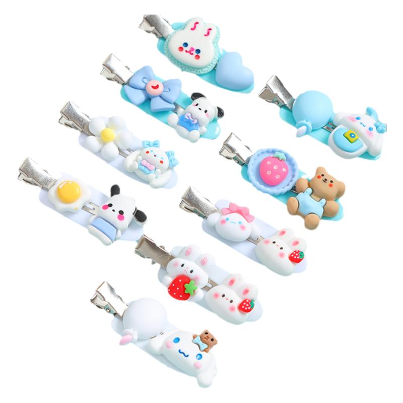 咕卡套装diy材料发夹材料包可爱树脂配件套装装饰女孩儿童古卡咕咔无痕边夹子头饰学生刘海鸭嘴夹发卡