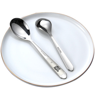 316不锈钢勺子高颜值家用汤匙小儿童吃饭创意可爱调羹高档大餐勺