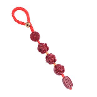 2026年朱砂三合六合生肖挂件男女钥匙扣手机链本命年护身符包挂饰