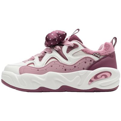 特步萌仔鞋丨女鞋板鞋2025冬季新款保暖厚底运动鞋老爹鞋休闲鞋子