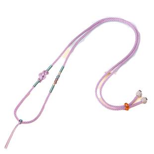 手工编绳项链可穿吊坠岁岁平安扣和田玉挂绳女款高档玉佛黄金玉石