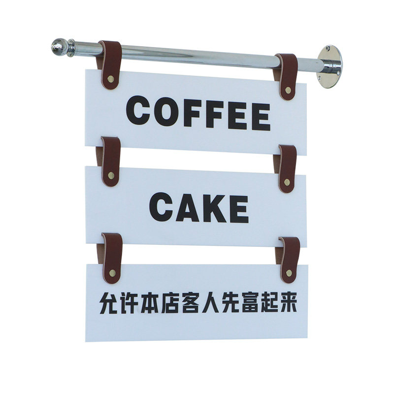 侧挂亚克力金属支管广告牌双面